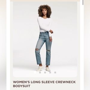 New White Nuuds Crewneck Bodysuit